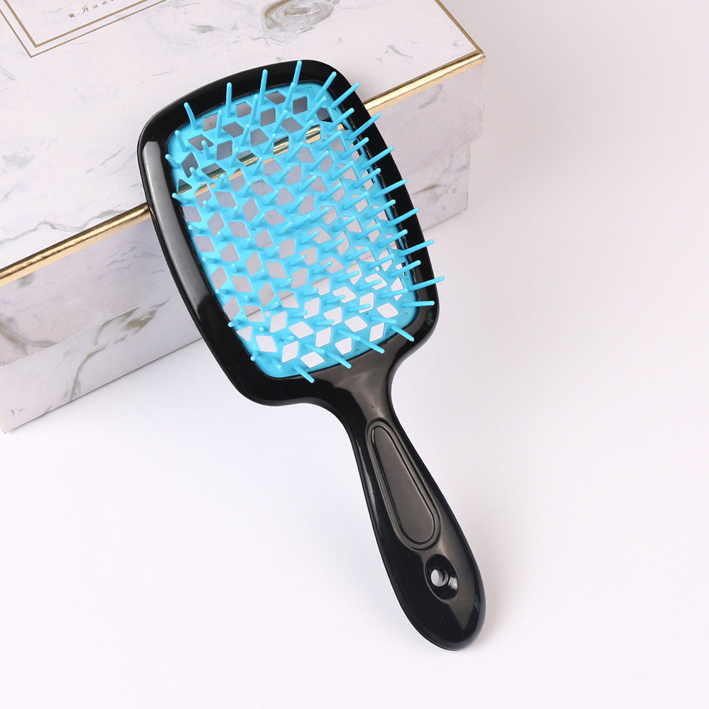 Hairdressing cut out massage grids wet and dry hairdressing comb for home women's straight hair curling comb fluffy styling comb