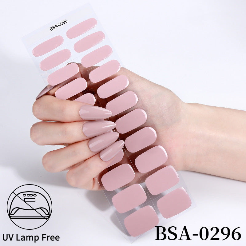 no-bake gel manicure stickers waterprooffashionpure color nail stickers no cure gel nail wraps