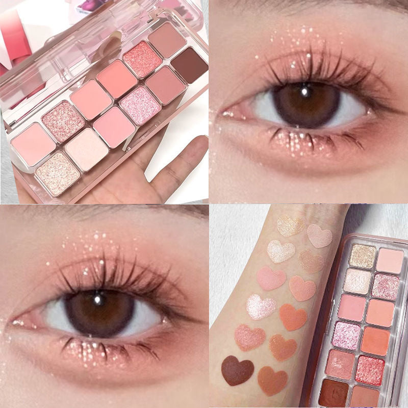 Capel fruit & vegetable 12-color eyeshadow palette - shimmer, matte, and glitter - european & american style dragon fruit pink & black eyeshadow palette - spicy girl makeup