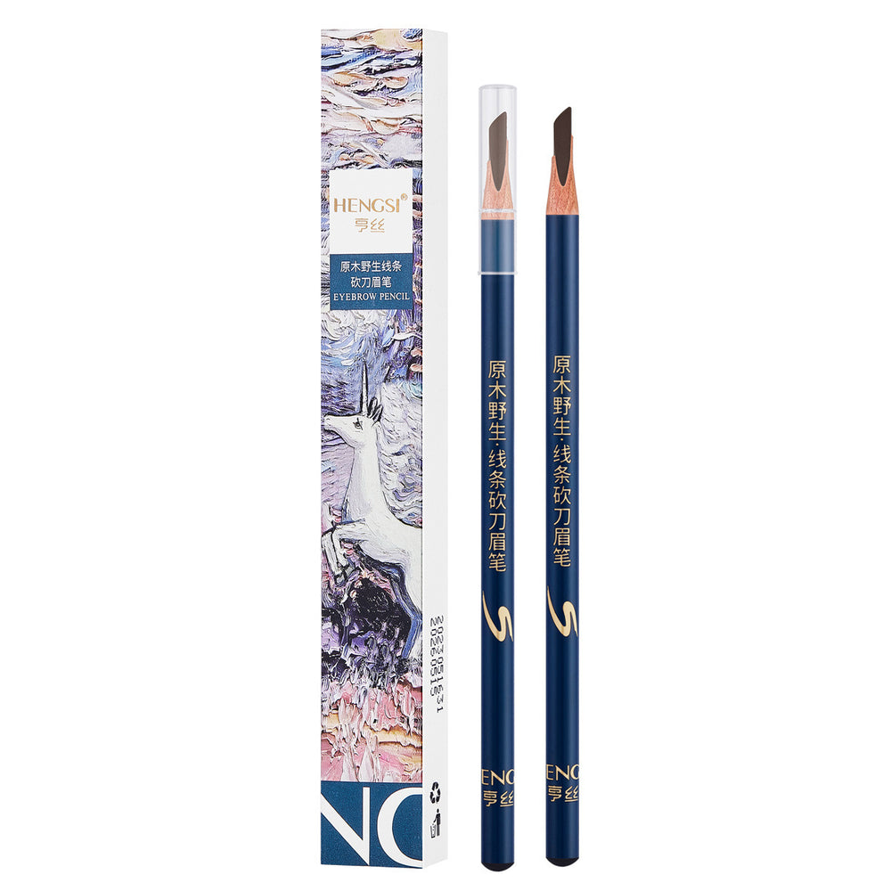 Hengsi log wild line machete eyebrow pencil is clear and long-lasting waterproof, sweat-proof and non-smudge makeup artist