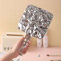 Handheld home makeup mirror portable home dormitory small mirror plastic electroplating storage beauty makeup mirror