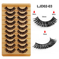 Export false eyelashes russian curling hair 10 pairs of asian mixed thai makeup comic curling eyelashes in stock batch