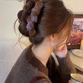 Gentle trap~autumn and winter woolen bow gripper for women 2025 new hairpin back of head hair duckbill clip