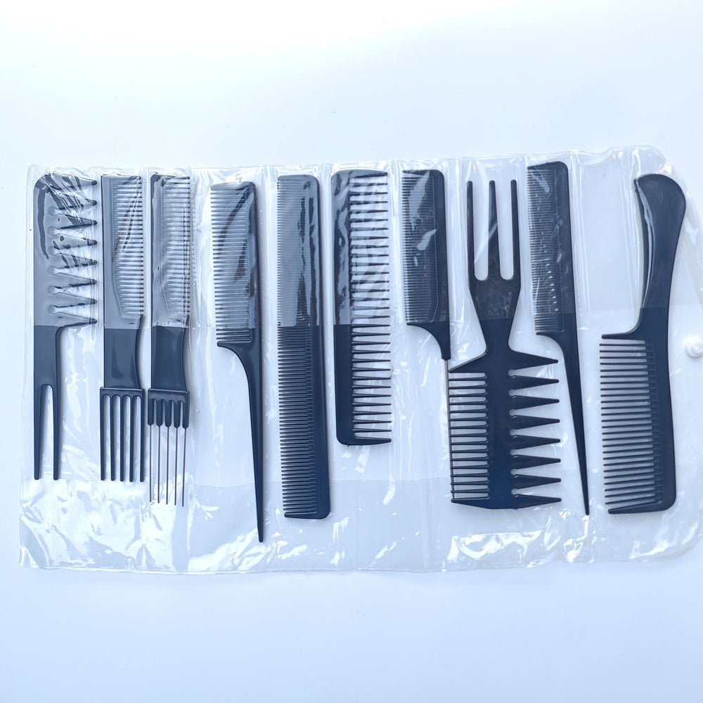 Ten-piece comb set, hairdressing comb, hairdressing supplies, hairdressing tool set, beauty styling comb, hair dyeing comb, cross-border hot sale