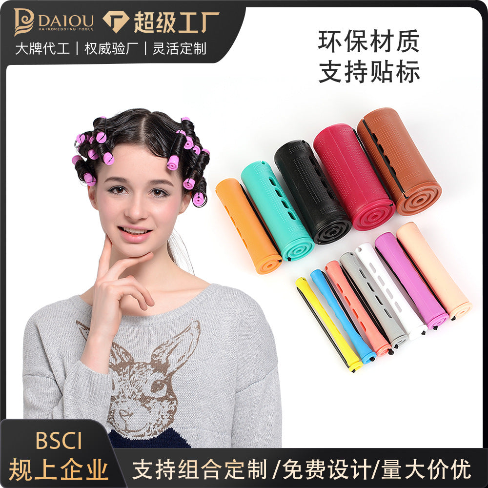 multi-size hair roll with cover american cold perm rod curling iron perm tool plastic curling barrel wholesale