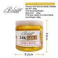 24k gold gel mask cream - hydrating, moisturizing, repairing, overnight mask - export cream 600g