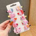 Korean style new children's fruit hair clips rainbow bobby pins mermaid side clips ice cream hair clips cute baby hair accessories