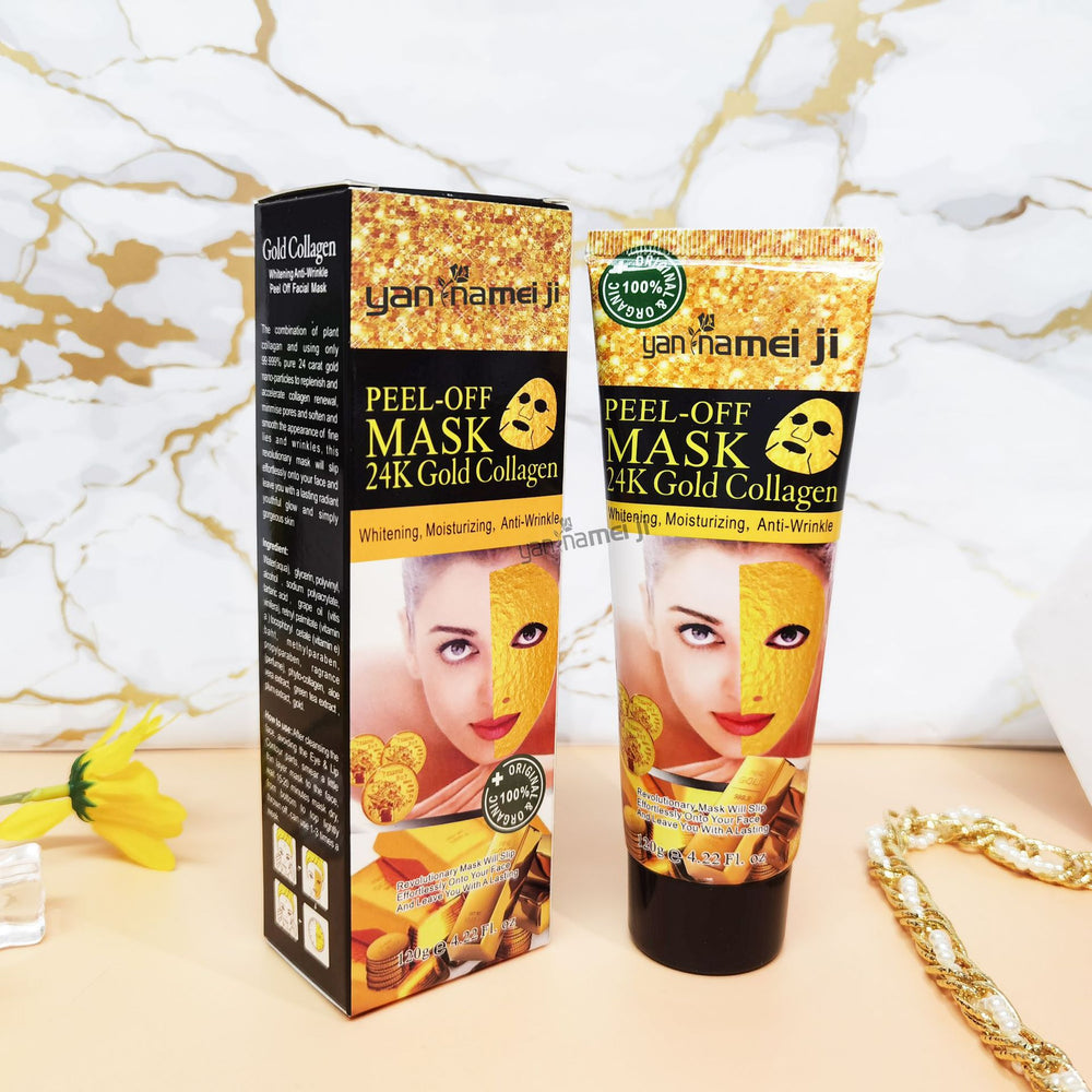 foreign trade 24k gold mask collagen hydrating peel-off nose mask mask brightening skin color wholesale 120g