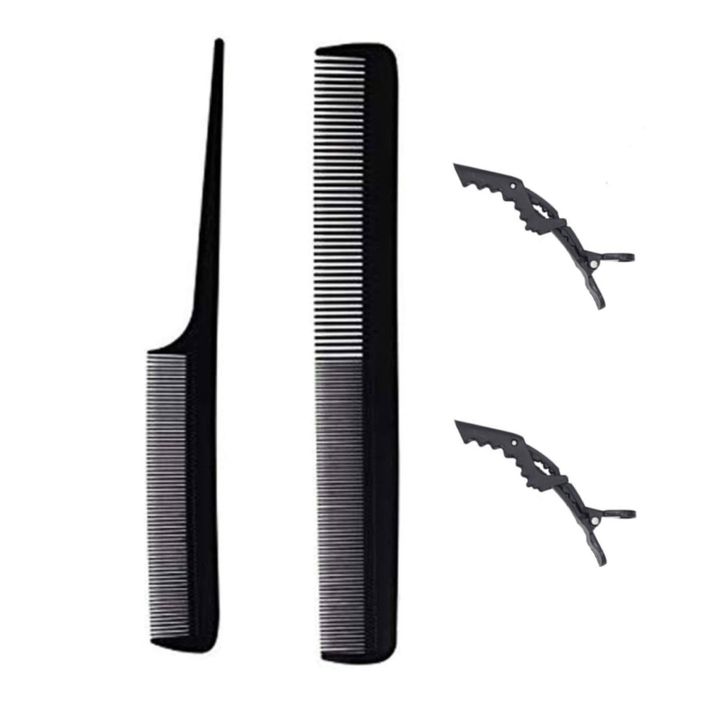 Hairdressing tools, straight hair comb, hairdressing comb, clip, 4-piece suit, pointed tail comb, double-ended comb, hairdressing comb wholesale