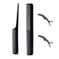 Hairdressing tools, straight hair comb, hairdressing comb, clip, 4-piece suit, pointed tail comb, double-ended comb, hairdressing comb wholesale