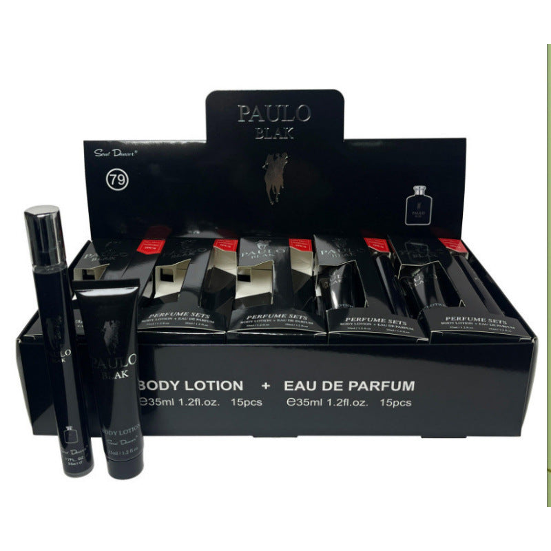 luxury perfume sample 35ml body lotion two-piece set, popular arabian women's perfume gift set