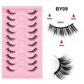 fashion style hard stem false eyelashes southeast asia 3d stereo natural half eye eyelashes flat factory wholesale
