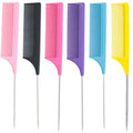 Colorful steel needle tip tail comb 3-piece set hair dyeing comb hairdressing comb hair picking comb hair sectioning rat tail comb