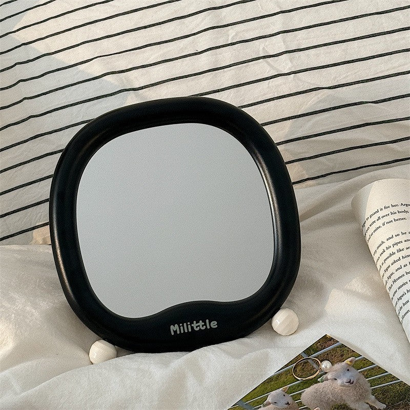 【sweet potato's pick】cosmetic mirror - portable folding makeup mirror with plastic storage, perfect for home, dorm, or office
