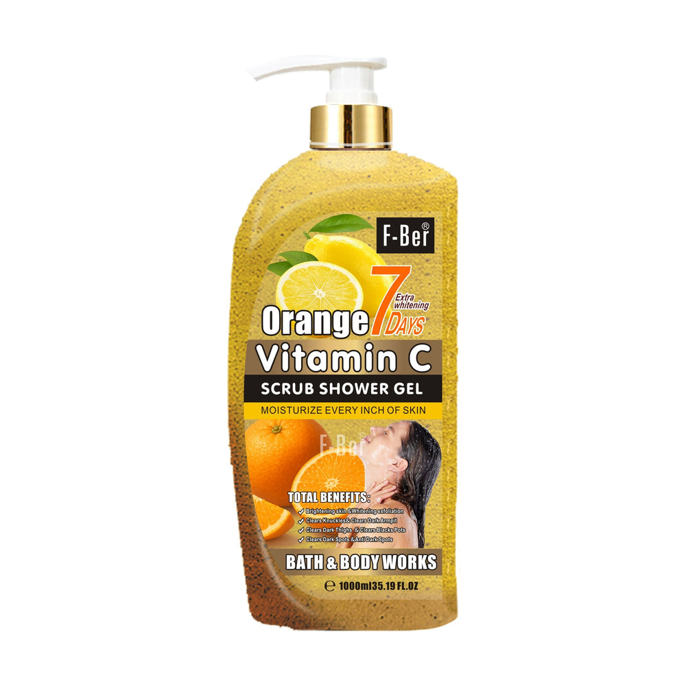 fruit scrub shower gel - moisturizing, deep cleansing, brightening carrot body wash 1000ml - for international trade