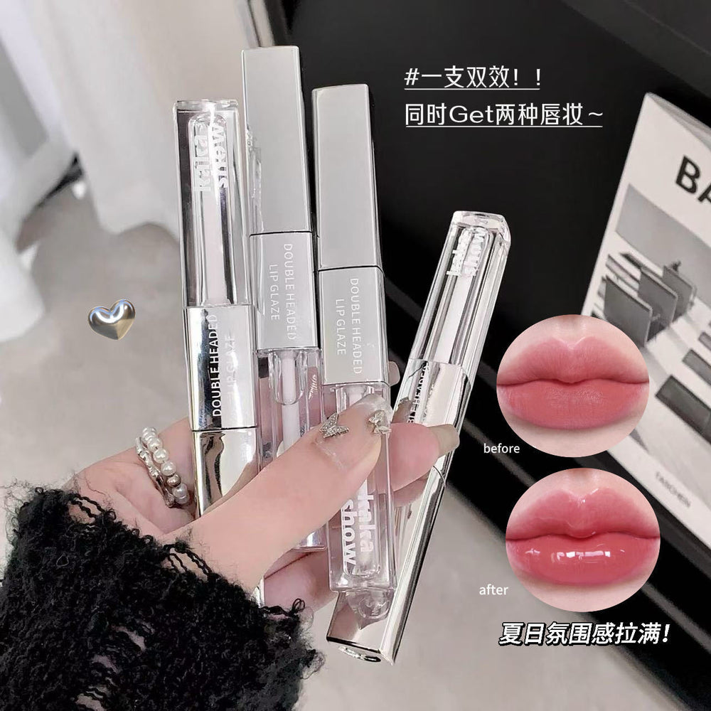 Kakashow double-effect double-ended lip glaze raincoat combination for women matte matte water-glossy mirror non-stick cup not easy to fade
