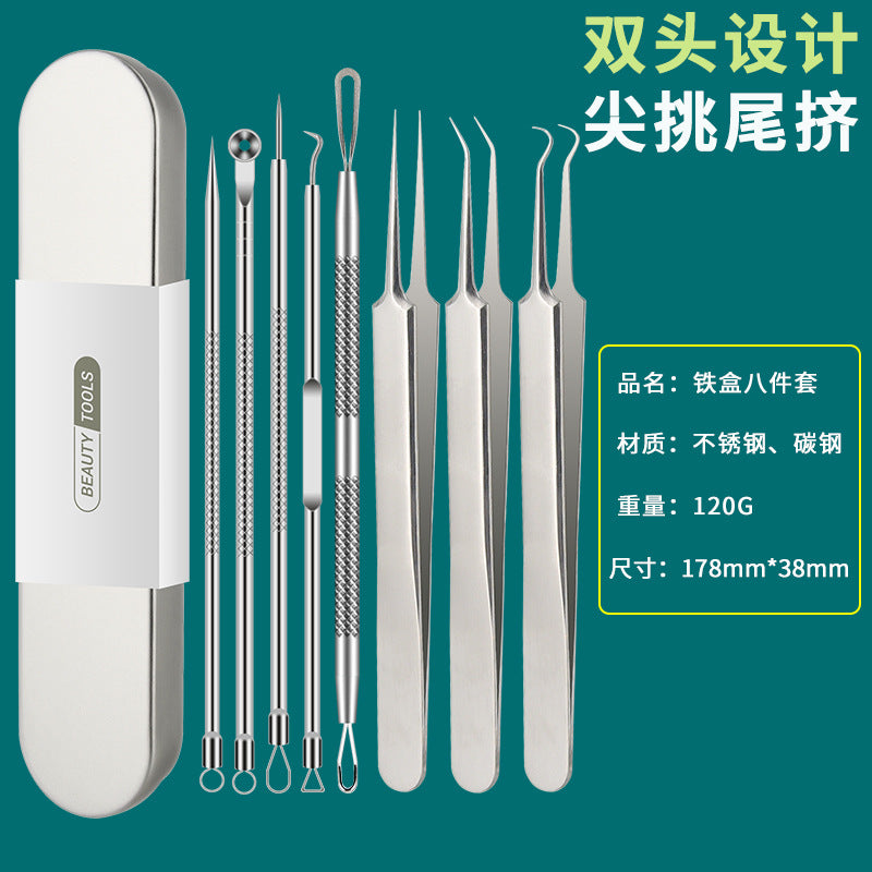 Blackhead remover kit with acne needle & tweezers - precision blackhead extractor & pimple popper tool