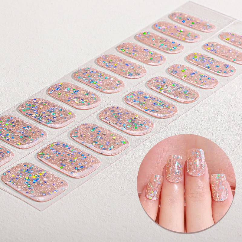 Zhengxiang personalized gel manicure stickers waterprooffashion onion powder manicure stickers uv light therapy semi-baked nail stickers nail