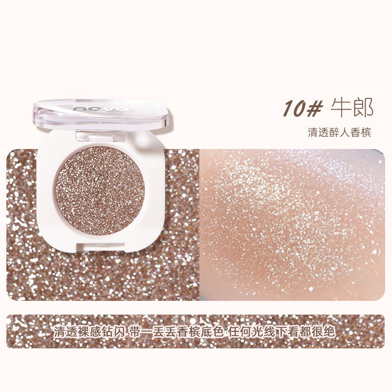 Novo smart eyes single color eyeshadow matte fine shimmer pearlescent sparkling student affordable portable cowherd eyeshadow palette