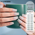 Zhengxiang personalized semi-cured semi-baked gel manicure stickers pure color onion powder korean uv second generation gel nail stickers