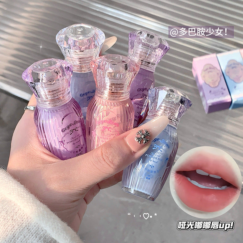Gege bear cloud veil powder mist lip clay - women's velvet matte everyday nude look whitening lip glaze lipstick