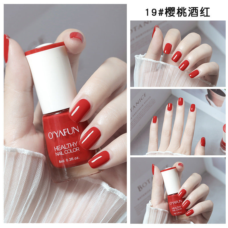 Ouyafei new arrival water-based nail polish 8ml no-bake peelable long-lasting quick-drying nail polish student peelable nail polish