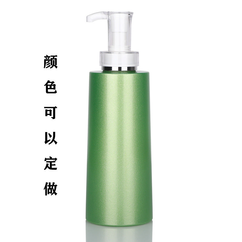 Flat shoulder lotion dispensing bottle, high-end cleaning and care bottle plastic 680ml round bottle, shampoo and shower gel press bottle