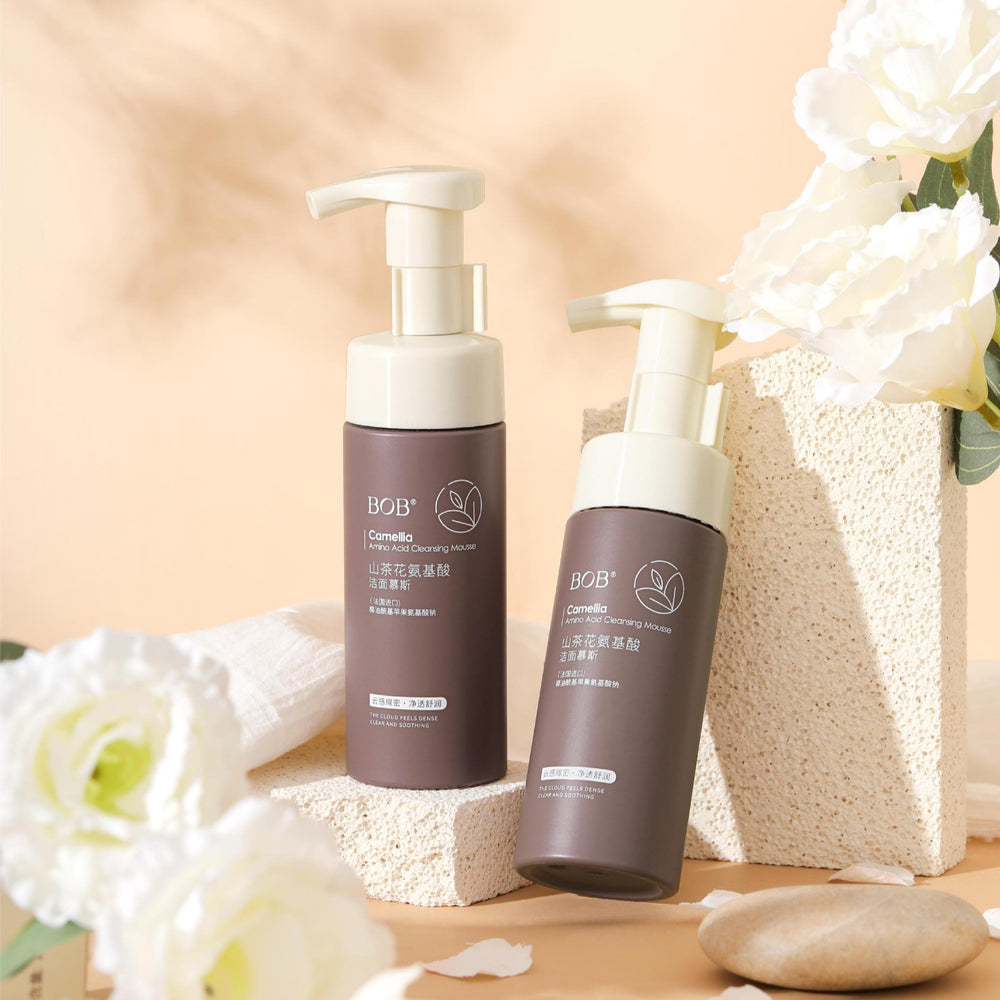 Bob camellia amino acid cleansing mousse deep cleansing pores blackheads moisturizing dry oily skin facial cleanser