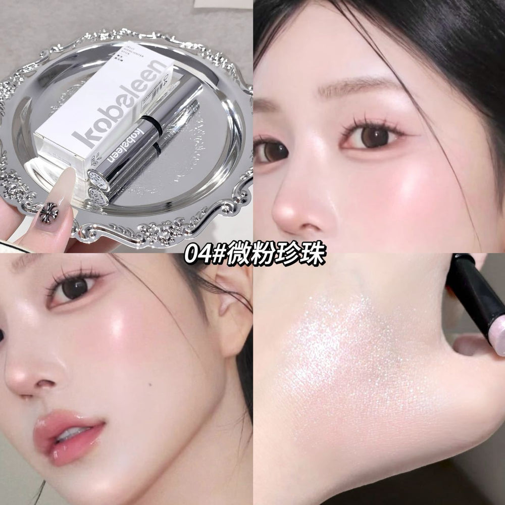 Makeup kobeleen jelly highlight stick pearlescent flash clear water-glow skin stereo brightening lying silkworm eye shadow stick