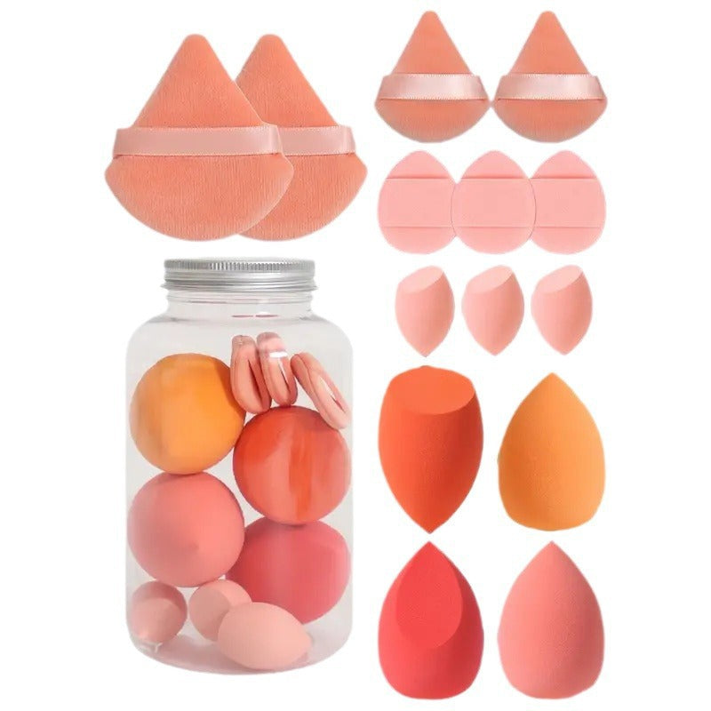 Export hot beauty egg set cross-border 14-piece mini triangle water drop puff air cushion makeup egg sponge