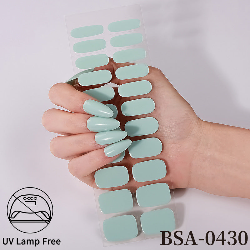 no-bake gel manicure stickers waterprooffashionpure color nail stickers no cure gel nail wraps