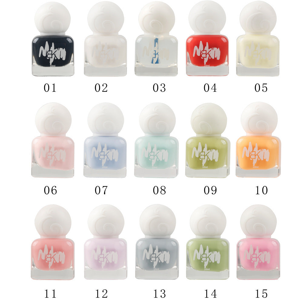 Bk new water-based peel-off nail polish - long-lasting, quick-drying, solid color & glitter - salon-quality, multiple colors available, protective base coat