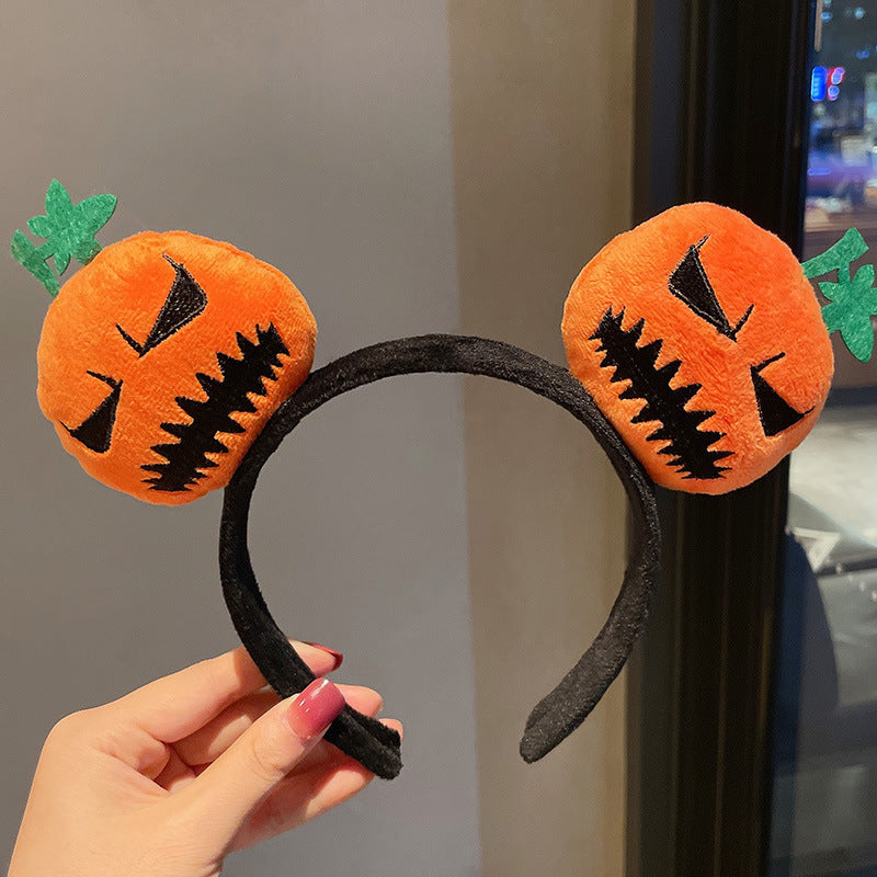 Cartoon doll hair accessories women's holiday dress up performance headwear decoration devil pumpkin headband funny halloween hairband