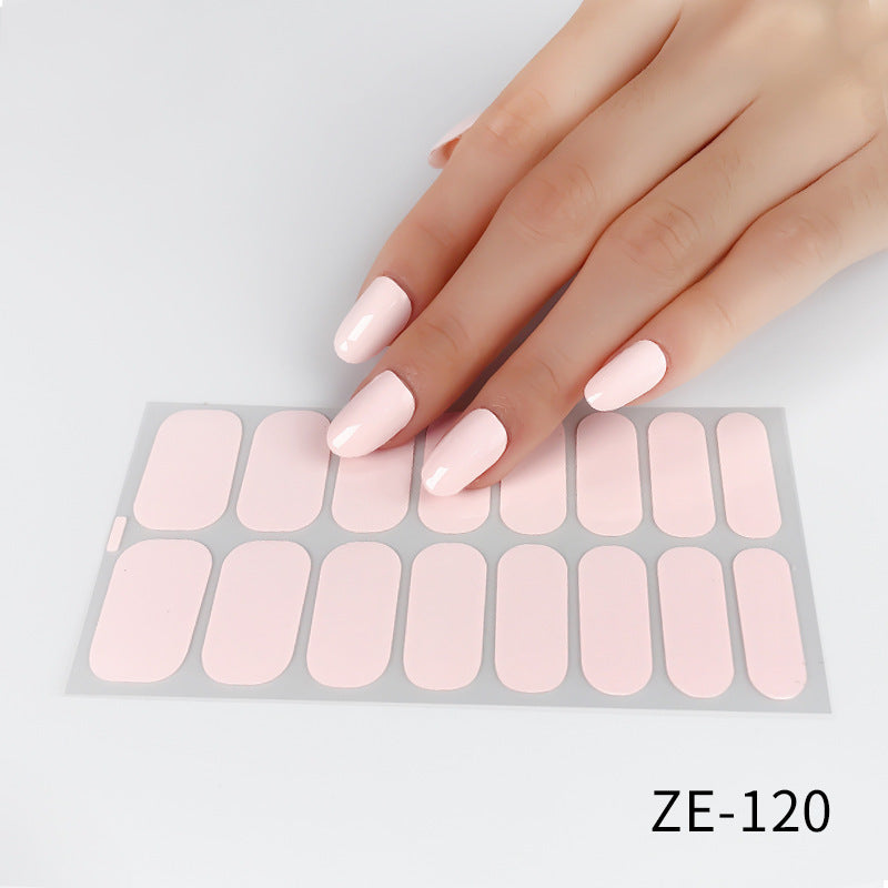 European and american new solid color nail art stickers, full cover nail polish film, designer logo stickers, candy iridescent sweet style