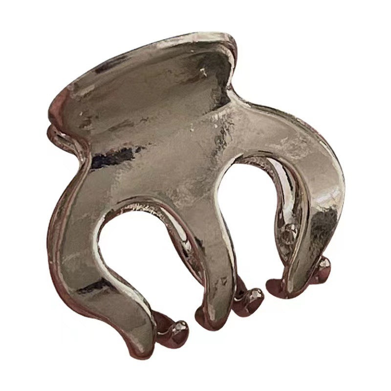 Classy cold style pumpkin metal hairpin korean elegant hair tie high ponytail ball head fixed gripper