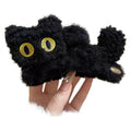 Cartoon cute black cat hairpin stuffed gripper female large fall and winterelegant back shark clip headwear
