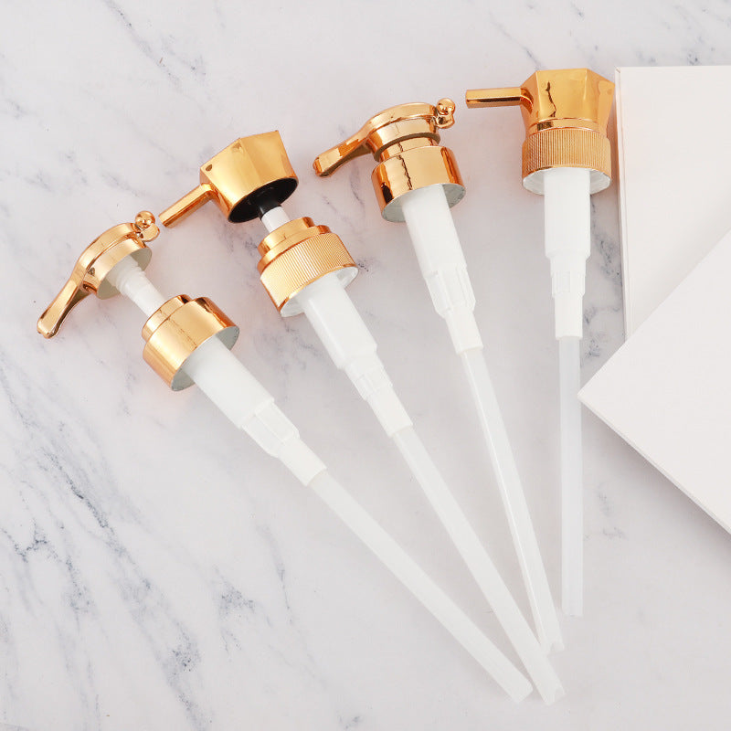 Ready-to-ship premium electroplated pump head - 33/410 plastic lotion pump - press-type personal care threaded hexagonal pump