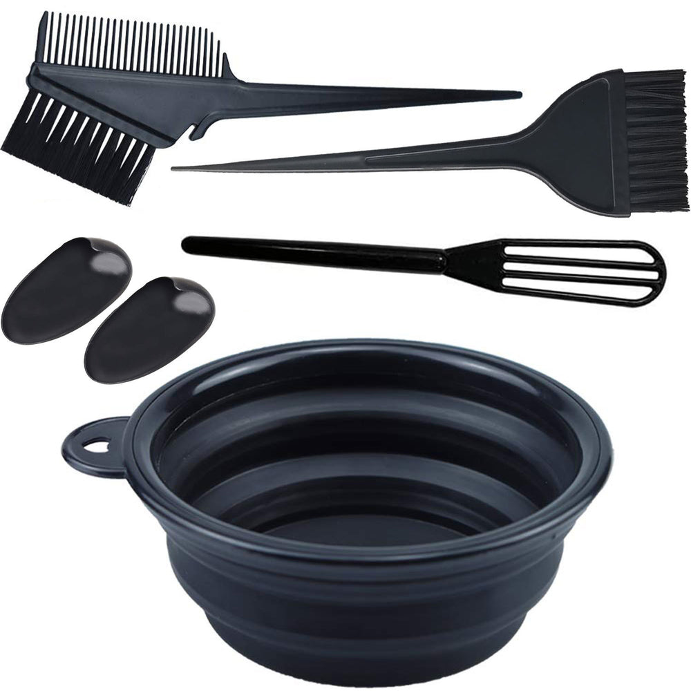 hot-selling hair dyeing tools 5-piece set hairdressing baking oil folding bowl hair dyeing brush hair dyeing comb hair dyeing artifact