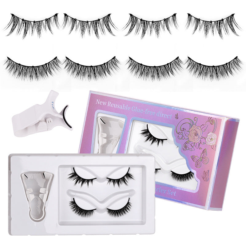 magnetic eyelashes for natural women, 2 pairs of black stem fox eyelashes, magnetic with clip set, european and american hot style