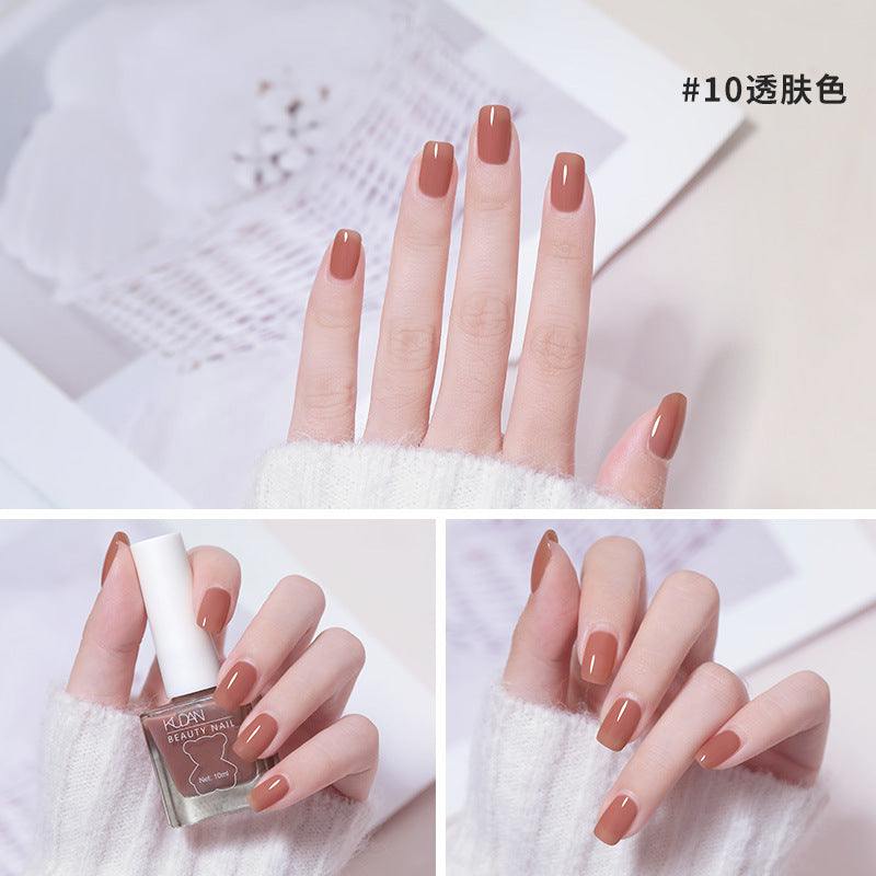 Ice-through nail polish, no-bake cool dan, new arrival, long-lasting, quick-drying jelly, transparent nude, oily, non-tearable nail polish