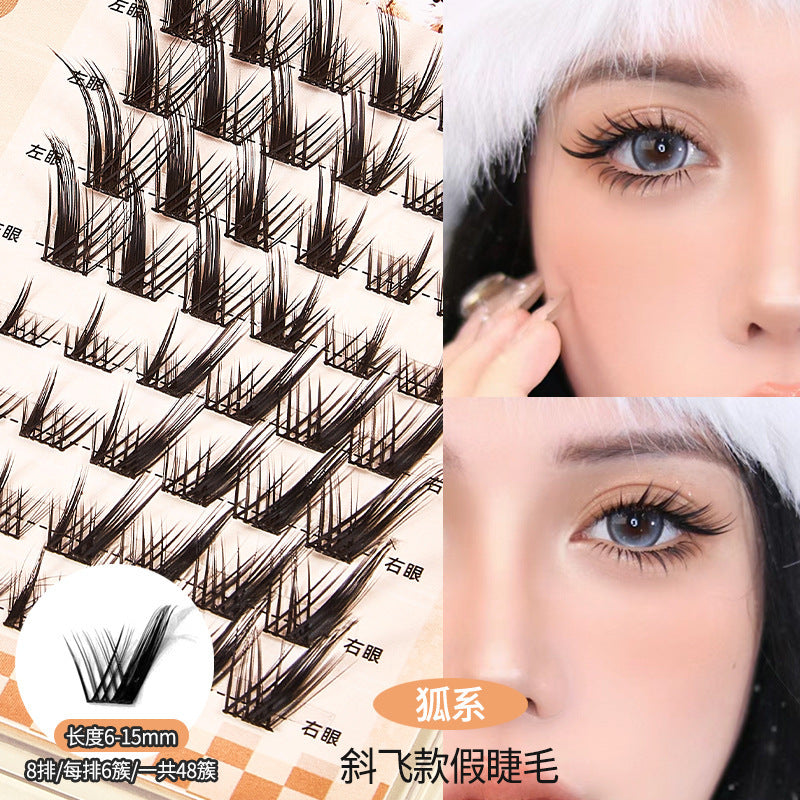 Jonbos lazy girl trilogy false eyelashes - natural & realistic sunflower, wheat stalk, and tower tip single cluster lashes (glue-on)