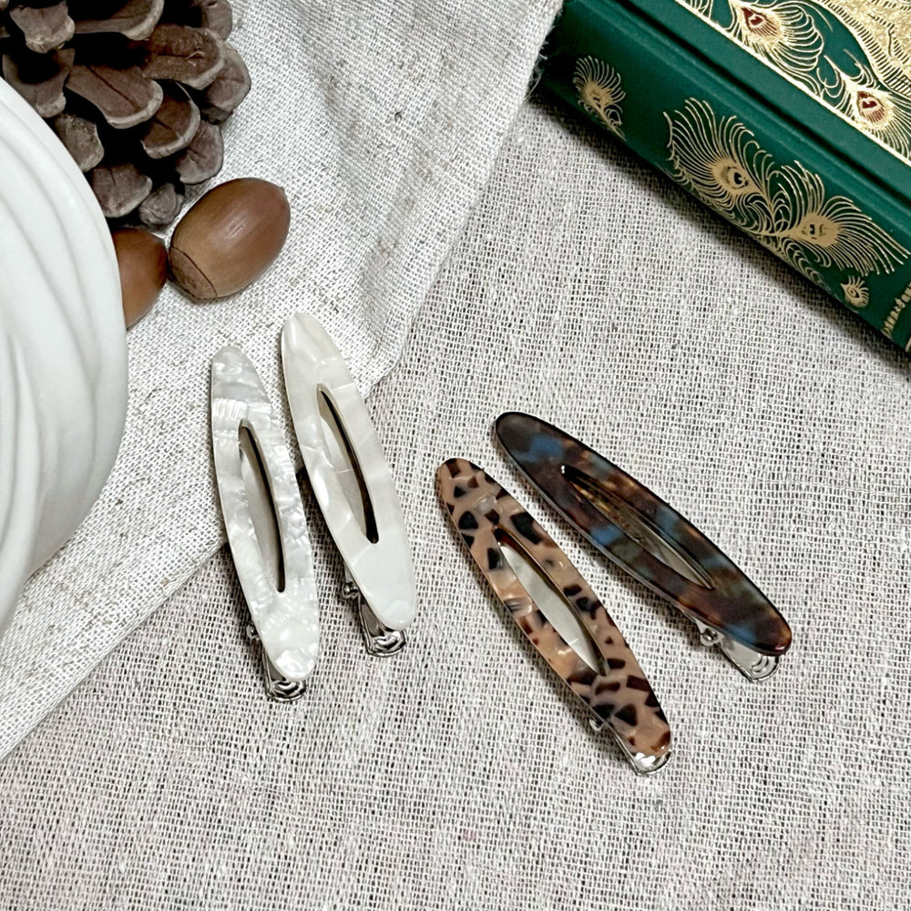 Acetate cut out hair clip long oval makeup clip casual side bangs clip duckbill clip hair accessories fashionnew arrival