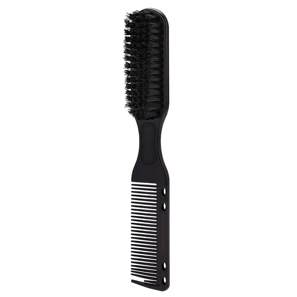 oil head brush electroplated gold brush styling oil head brush double-ended beard comb broken hair cleaning hairdressing comb