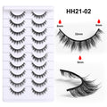 Premium *hard stem false eyelashes - 10 pairs - european & american style - black band - barbie doll/devil eye - dense volume - stage makeup lashes
