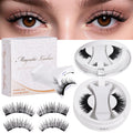 [amazon eyelash all-in-one box] european and american thick and portable artificial glue-free strong magnetic black stem eyelashes one piece