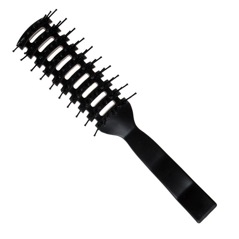 New arrivalmen oil head styling comb black plastic cut out comb fluffy styling nine-row comb scalp massage rib comb