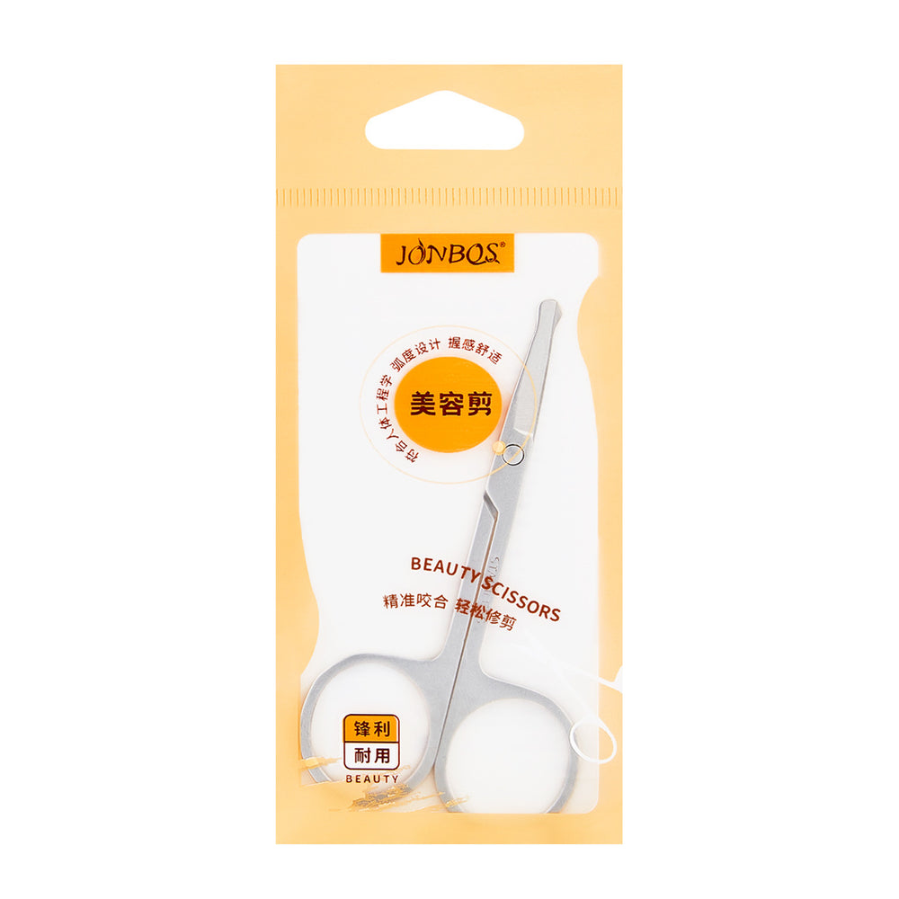 Jonbos stainless steel eyebrow scissors beauty trimming tool nose hair scissors round tip small scissors nose hair trimmer