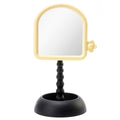 Cosmetic mirror dormitory desktop rotatable home with base square princess mirror portable plastic storage for home mirror