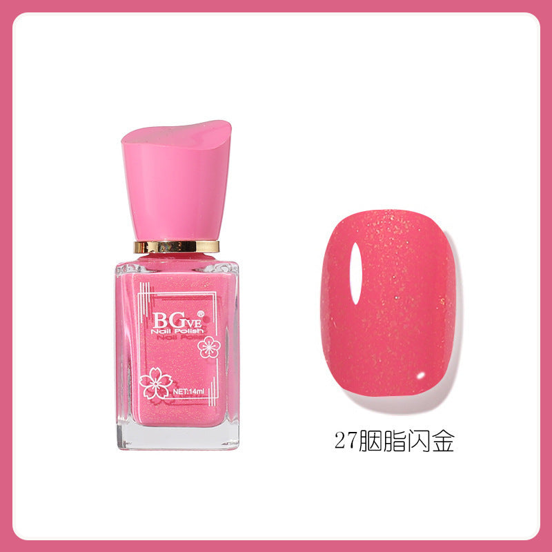 Oil-based nail polish, no-bake micro-gel, scented nail polish, long-lasting, quick-drying, nude color, non-peelable, nude color, sparkling nail polish