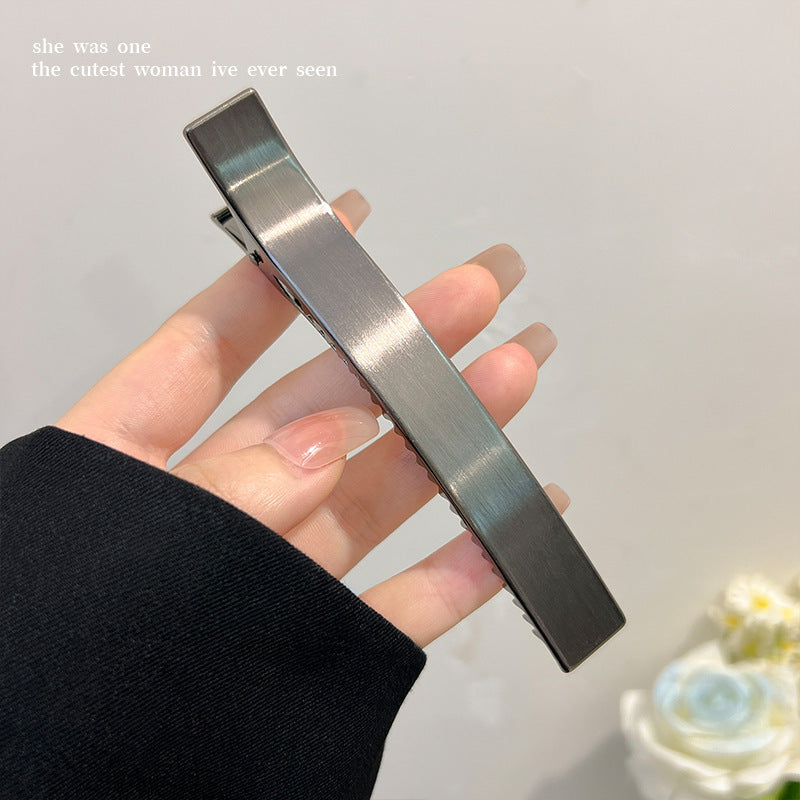 High-quality brushed metal hair clip, side clip, side bangs clip, hairpin, women's fashion new arrival one-word clip, headwear, hair accessories